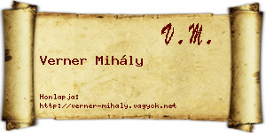 Verner Mihály névjegykártya